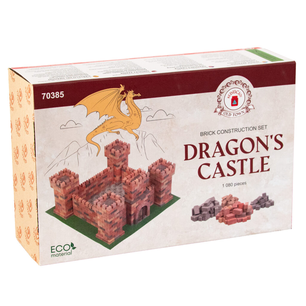 Set construcție cărămizi ecologice Wise Elk - Castelul Dragonului, 1080 piese