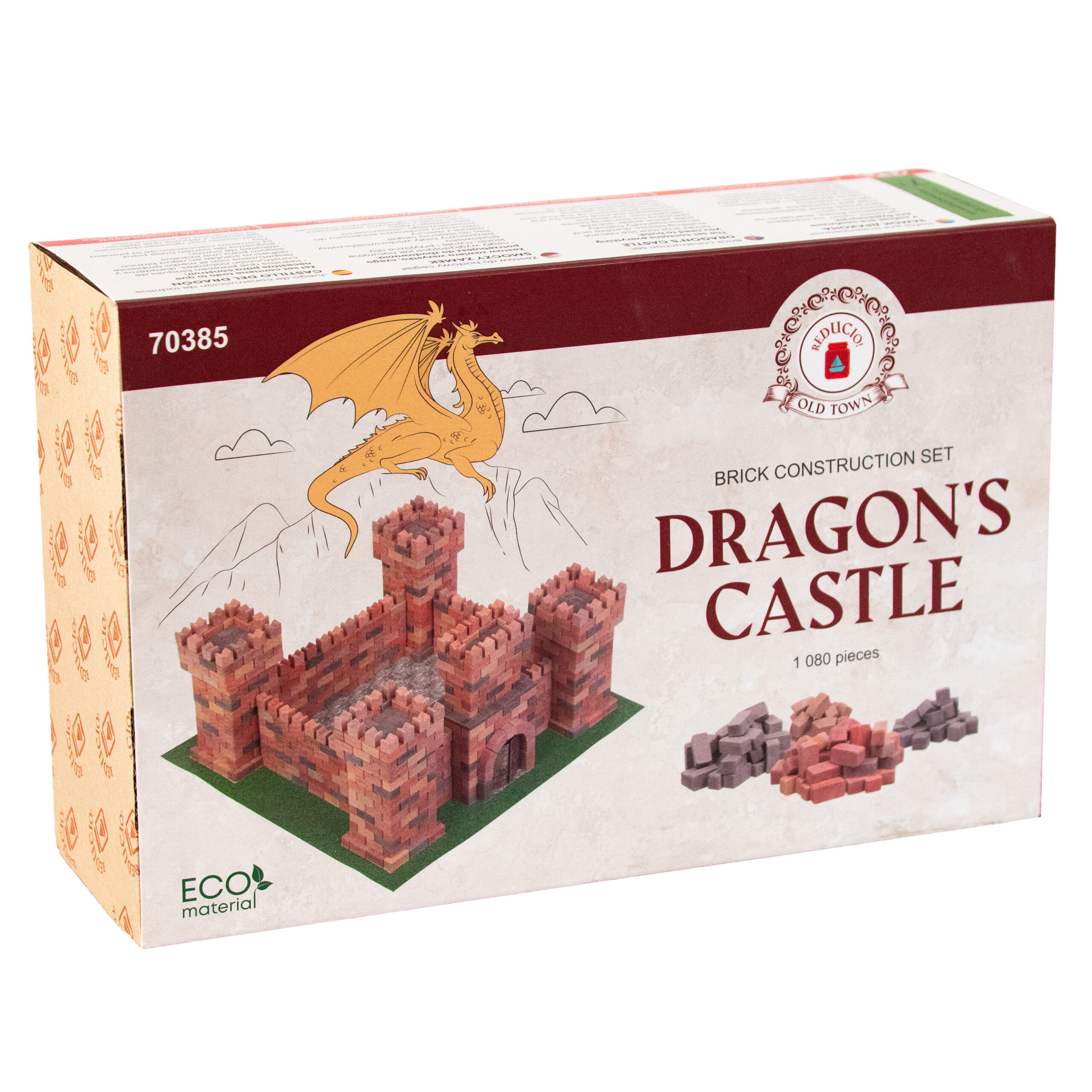Set construcție cărămizi ecologice Wise Elk - Castelul Dragonului, 1080 piese
