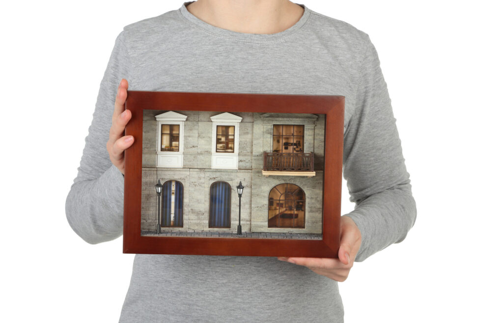 Set constructie caramizi Reducio! - mini-diorama "Apartamentul duplex", 110 piese reutilizabile