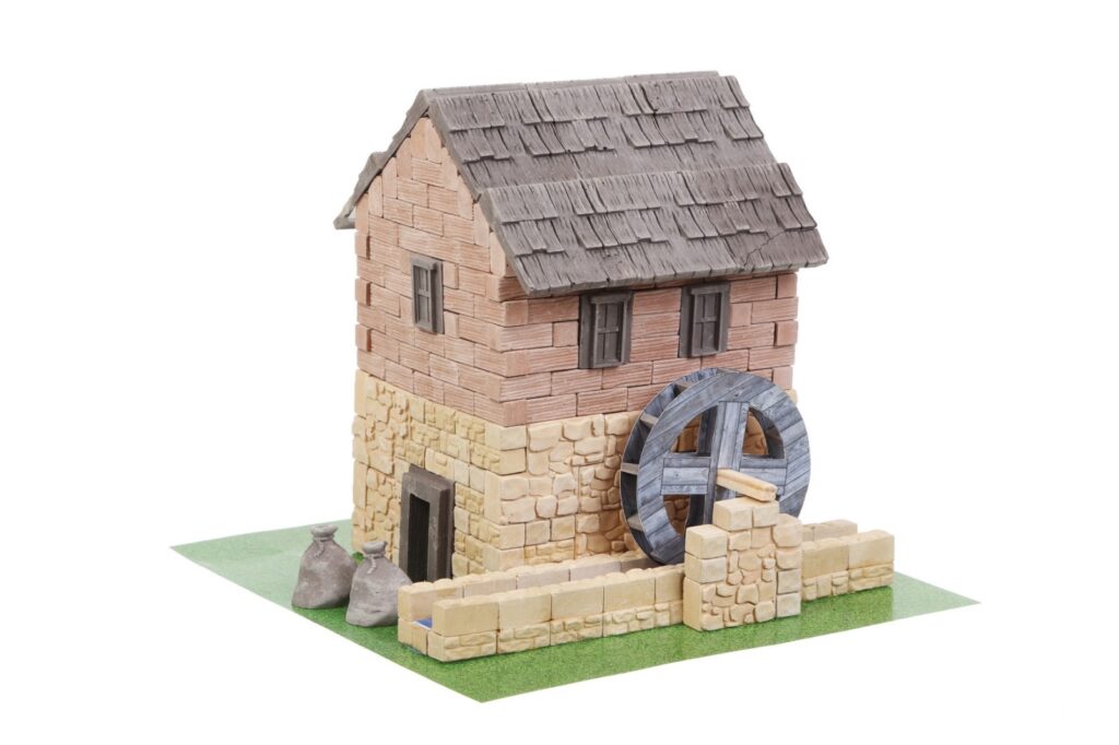 Set constructie caramizi Wise Elk - Moara de apa, 390 piese reutilizabile