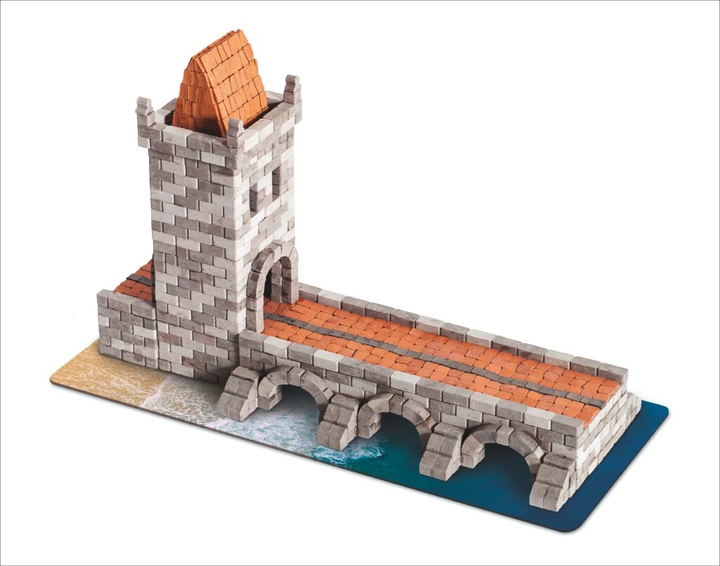 Set constructie caramizi Wise Elk - Podul, 1120 piese reutilizabile